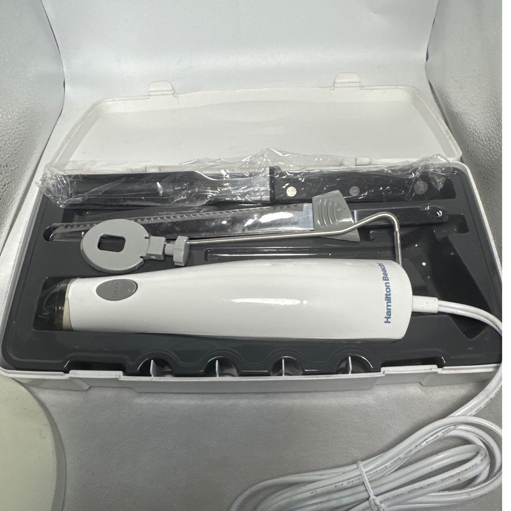 Hamilton Beach Electric Carving Knife Set with Storage Case White 74250R - Picture 3 of 7
